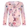 Premium Quality Chiffon Women Casual Floral Printed Buttons T-shirt Irregular Tops Blouse