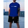 2026 Set Casual da Uomo Abbigliamento Estivo Top a Maniche Corte Color-Block Pantaloncini Larghi con Coulisse Ensemble alla Moda Streetwear