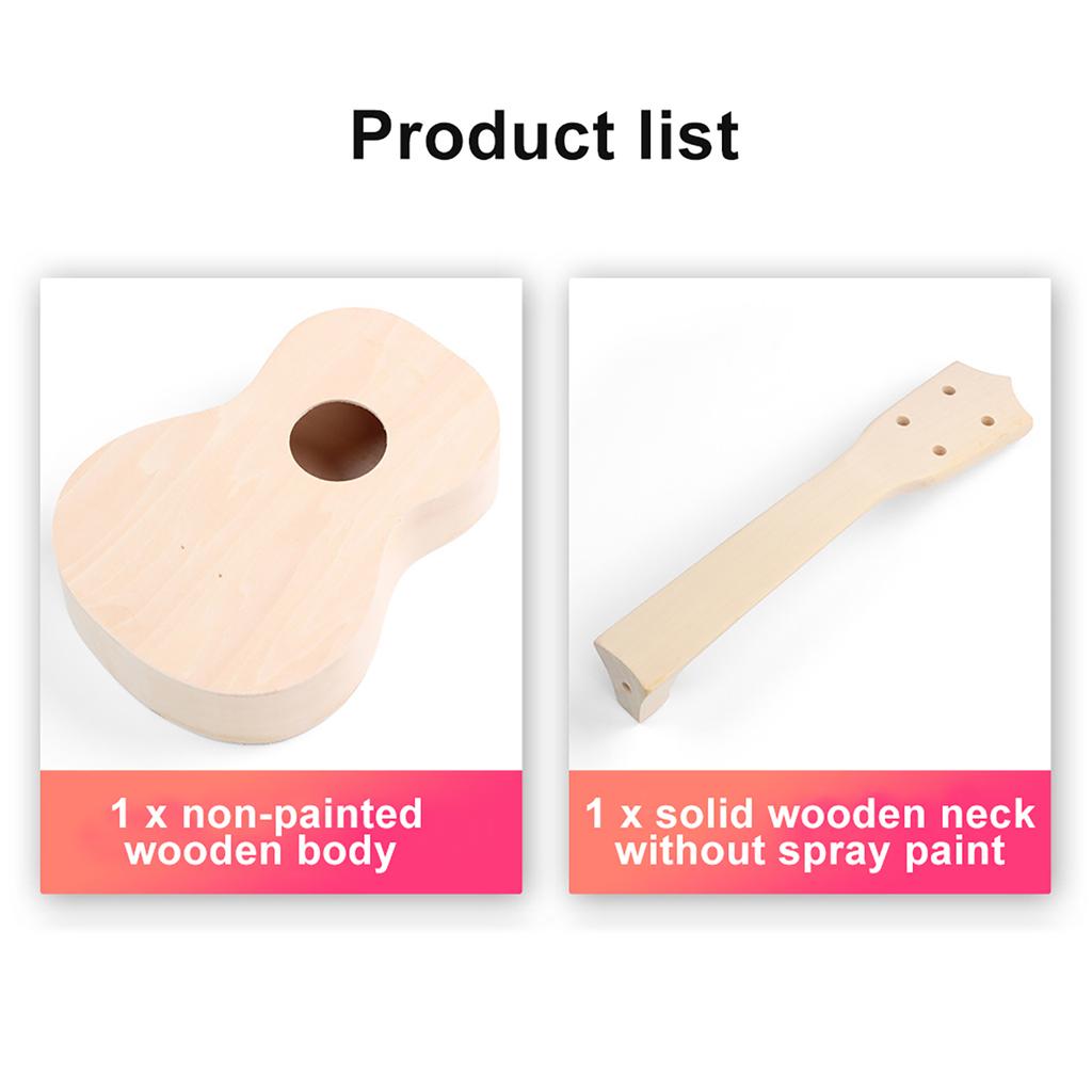 DIY Ukulele 21 Inch 4 Strings Ukulele DIY Ukulele Kit Basswood Handmade Ukulele Kit For Beginners Kids