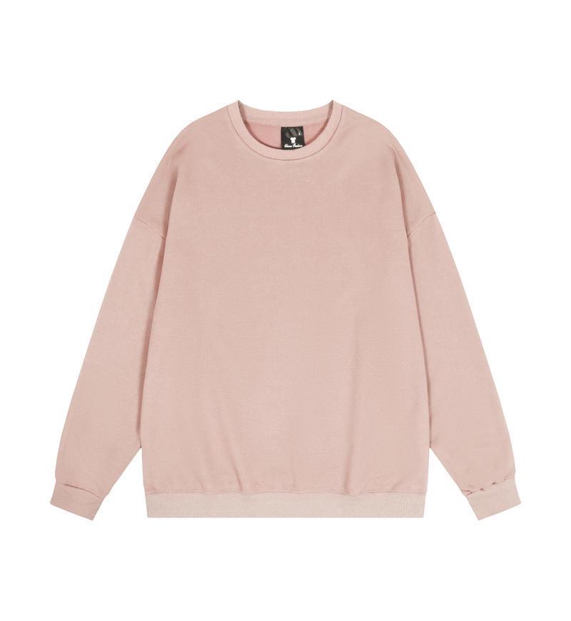 Loose Solid Color Round Neck Hoodie - Unisex Long Sleeve for Couples, Spring & Autumn