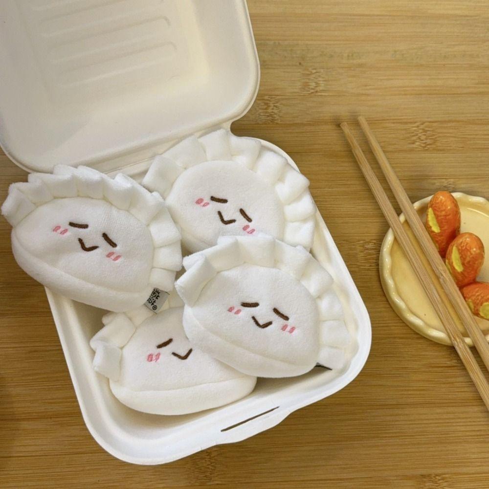 Charms Cute Dumplings Coin Purse Key Chain Earphone Storage Bag Cartoon Plush Coin Purse  Outdoor