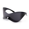 Oversized Sport Punk Sunglasses Wrap Around  Women Sunglasses Silver One Piece Frameless Eyewear Trend Shades Men Sun Glasses