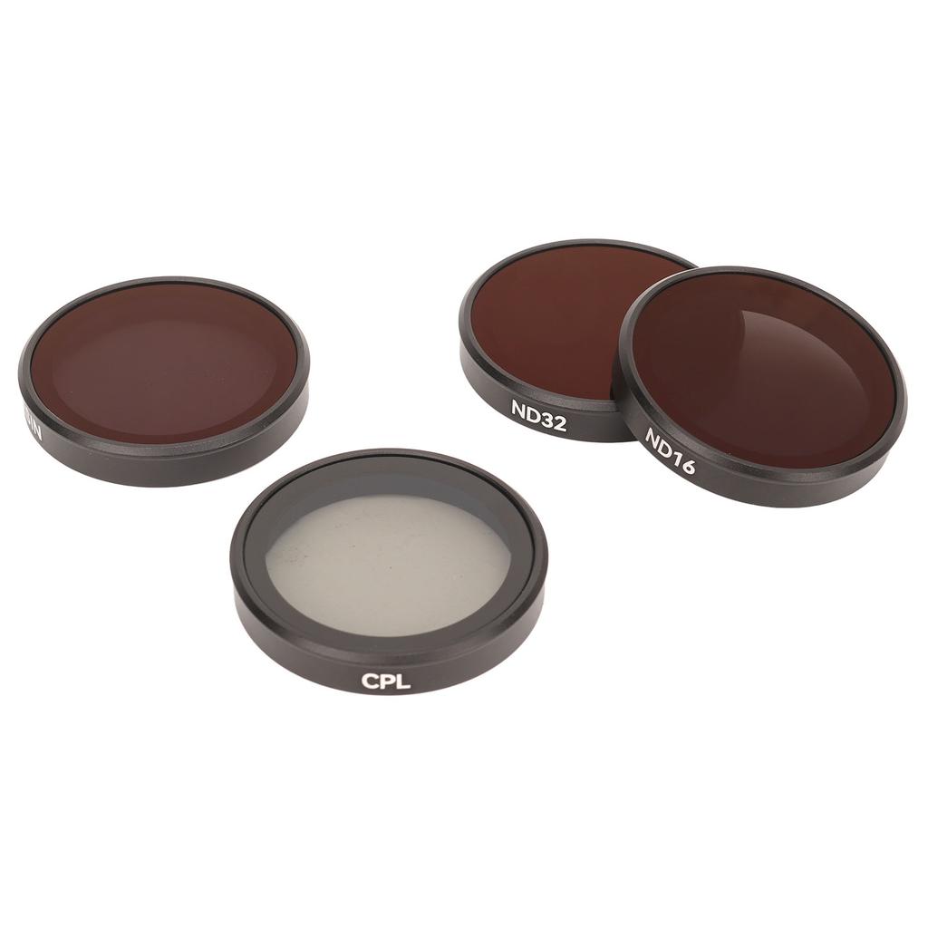 4 Pack Action Camera Fiter Set Aluminum Alloy Frame Include CPL ND8 ND16 ND32 Lens Filter for