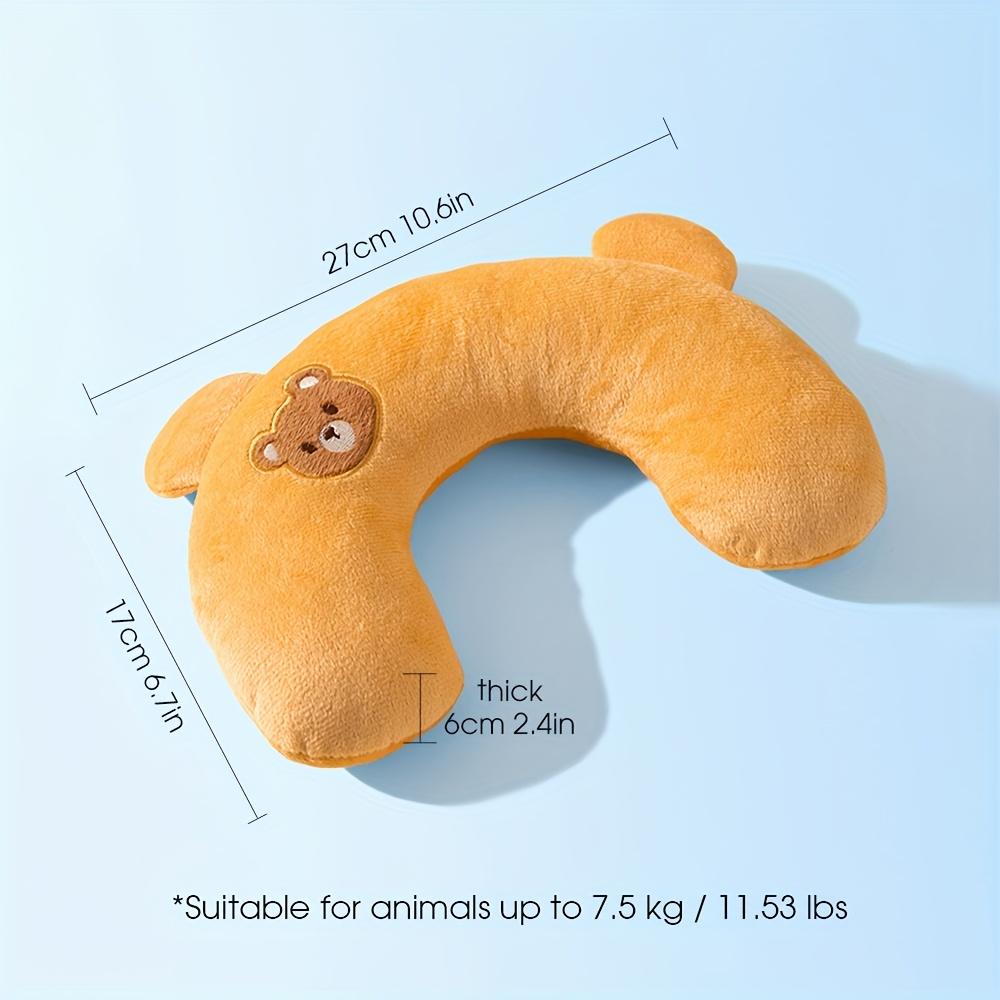 U-Shaped Pet Pillow for Dogs, Soft Plush Neck Support Cushion,Comfortable Bed Pillow, Aids In Alleviating Cervical Pressure