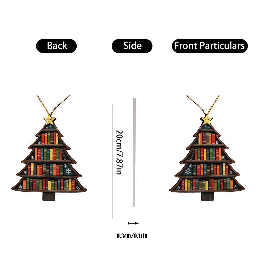 Christmas Book Tree Ornament ACRYLIC, Book Gift, Book Lover Gift, Book Ornament, Book Gift, Book Lover Gift, Librarian Gift