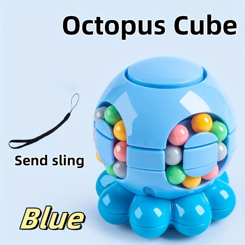 

Игрушка для пальчикового вращения «Яйцо осьминога» 2 в 1 — развивающая вращающаяся игрушка-головоломка в виде куба с бобами для релаксации, идеально подходит для подарков на день рождения синий