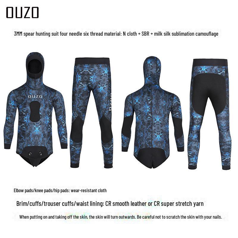 3mm Spear Fishing and Diving Suit: Cold Protection, Warmth, and Versatile Use for Surfing, Free Diving, and Fishing.