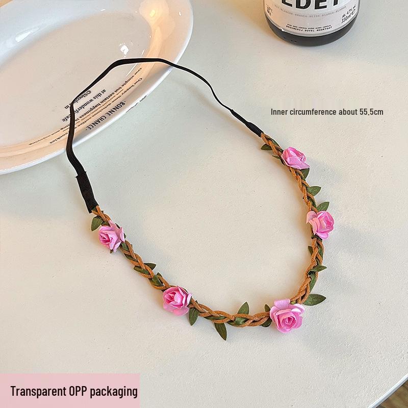 

Венок из роз, эластичная резинка для волос - Головной убор в стиле Мори для отпуска на море