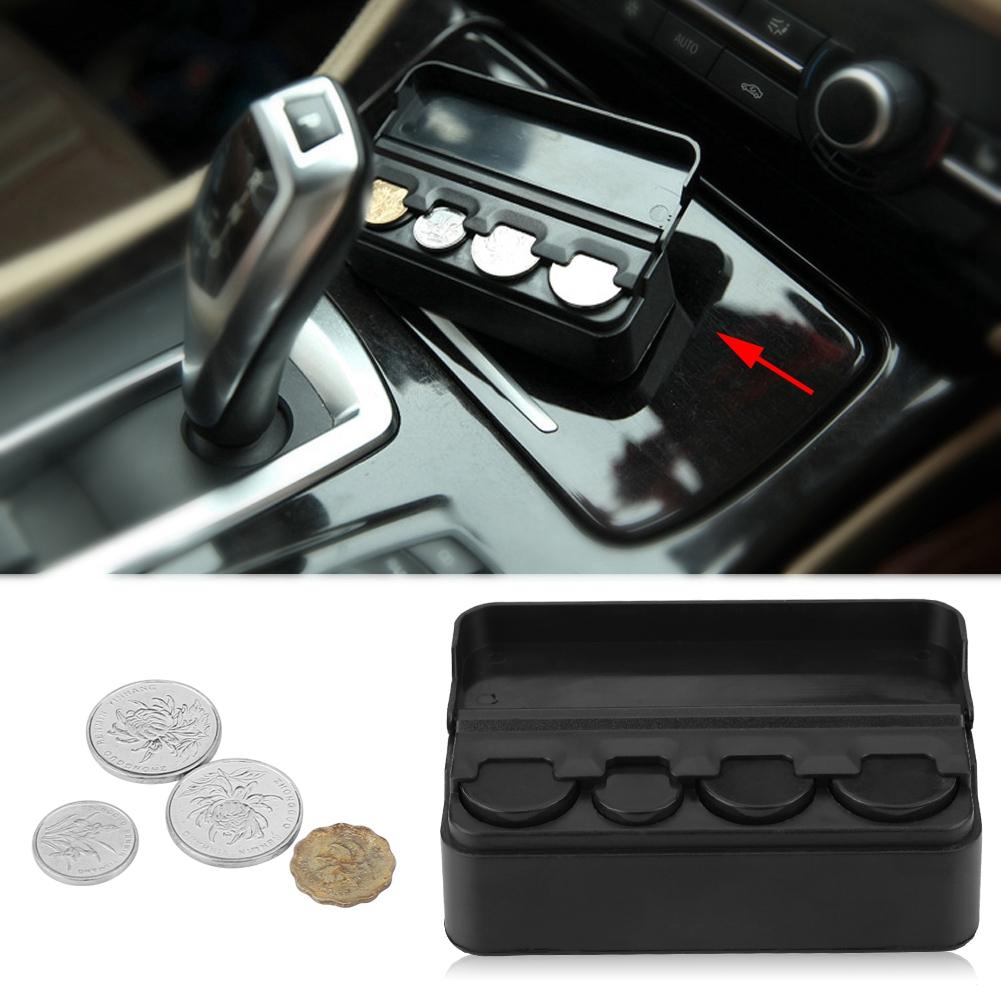 Universelles Auto Innenraum Plastik Münzfach Aufbewahrungsbox Halter Wechselgeldbehälter Organizer Schwarz