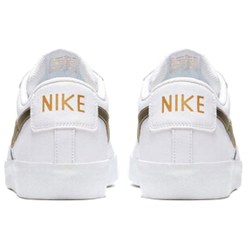 Nike Blazer Low Premium 'White Metallic Gold' Sneakers Skateboard Shoes BQ7460-101