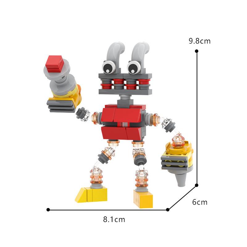 MOC My Singing Monster Baustein-Sets Musik Roboter Chor Spiel Steine Cartoon Monster Steine Montage Spielzeug Kinder Geburtstagsgeschenk