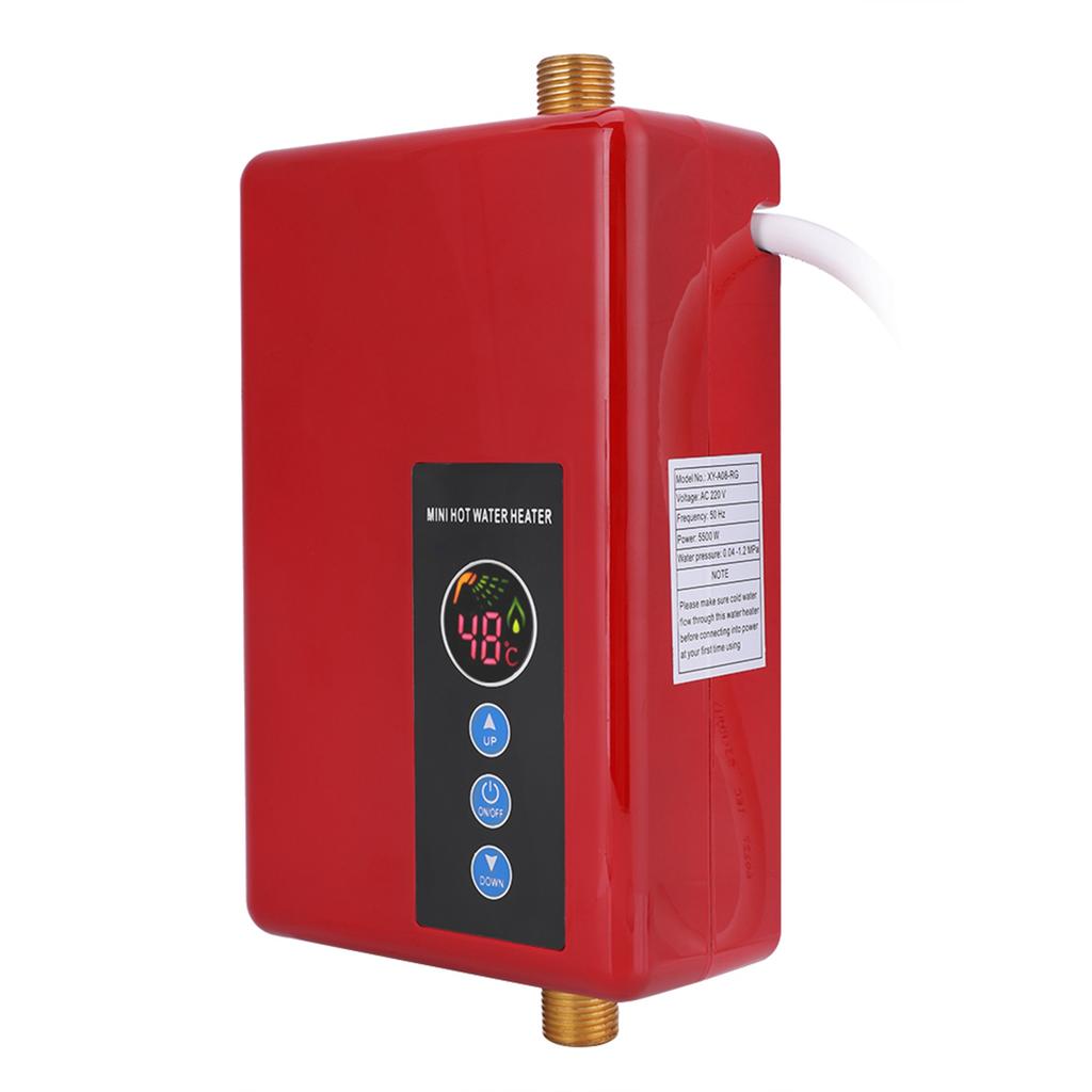 Mini Instant Electric Water Heater Tankless Shower Hot Water System Kitchen Red