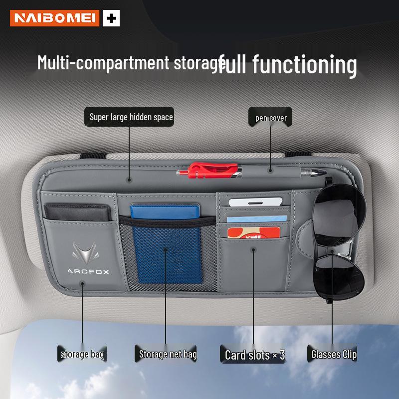 ARCFOX Alpha Car Glasses Clip & Sun Visor Storage Bag