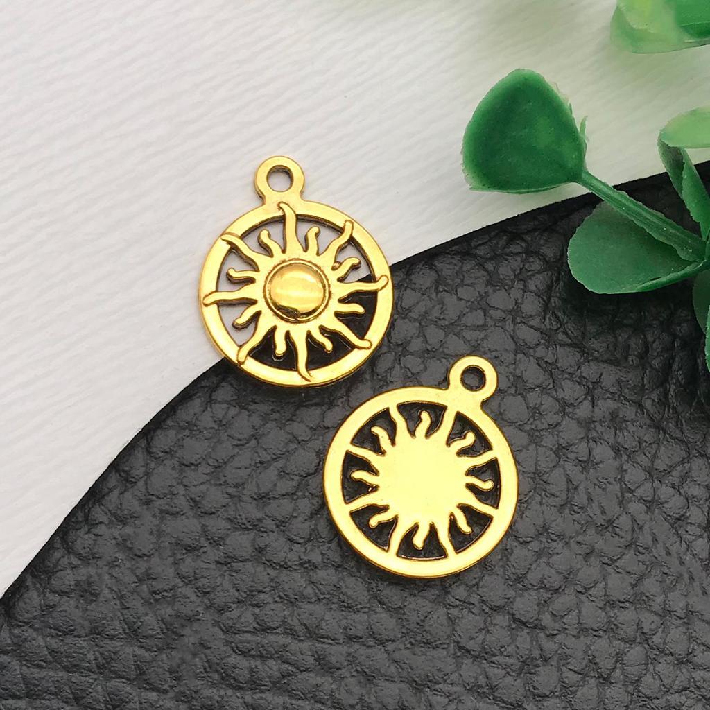 Pandantiv Charm Sol Lună Stea Aur Antich pentru Breloc sau Colier DIY