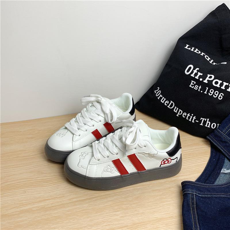 Platform white shoes women's 2025 new spring popular student leisure sports board shoes increase height versatile women's shoes