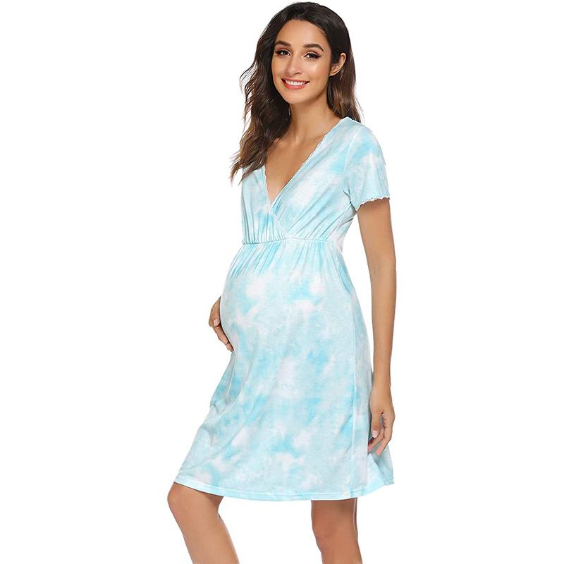 Buy Nightgown Women's Maternity Dress Sleep Nightshirt VNeck Long