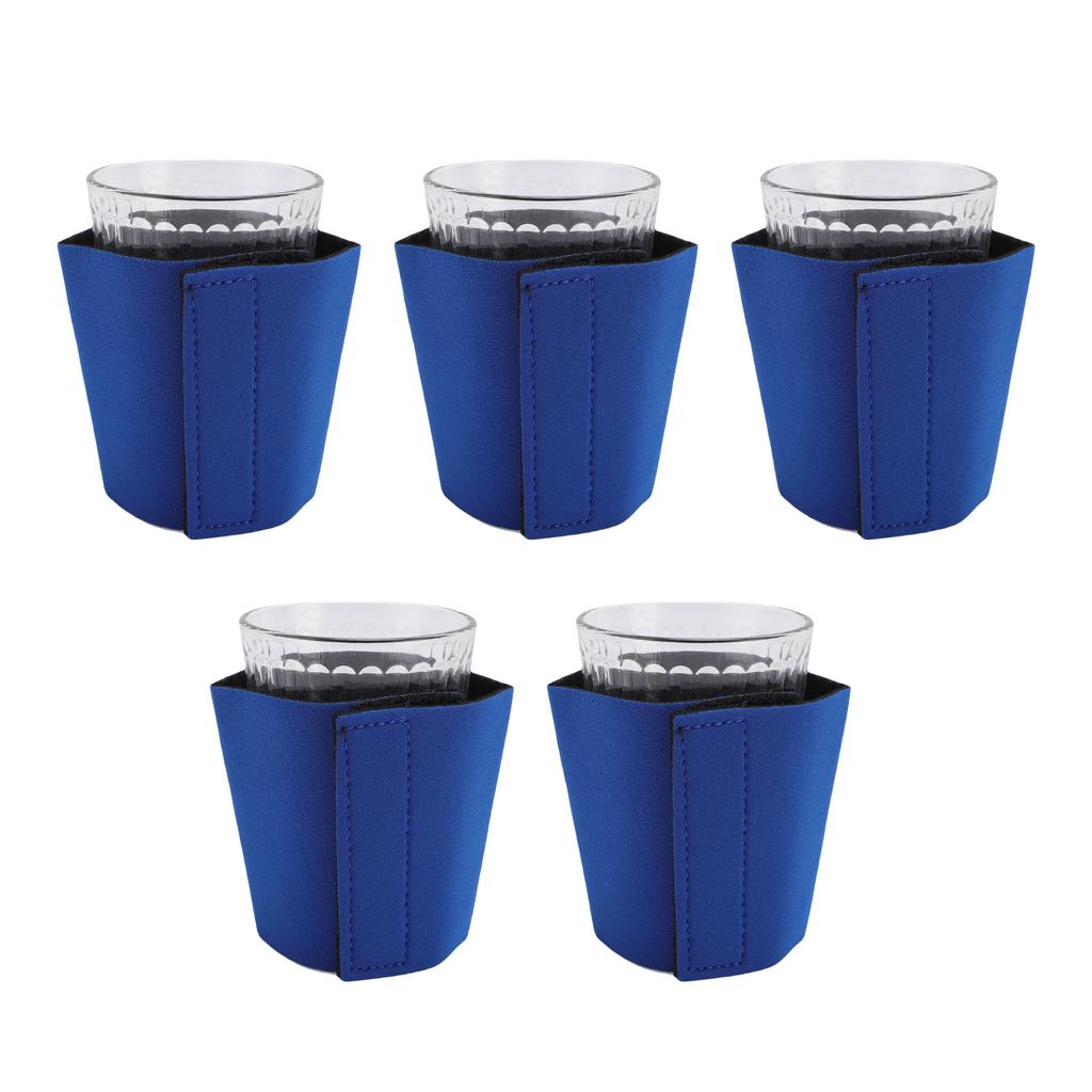 5KS Opakovaně použitelný návlek na kávový kelímek se suchým zipem, neoprenový izolovaný návlek na kelímek na ledové a horké nápoje, modrý