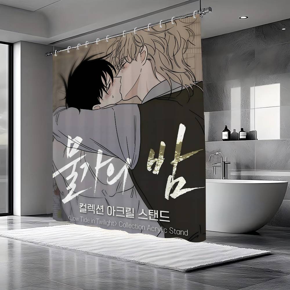 Ebbe in der Dämmerung Anime Duschvorhang - Wasserabweisend und auslaufsicher, Schimmel- und Mehltauresistent für