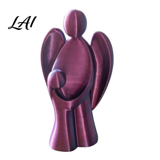 Modern Nursery Room Accents 3D Printed Angel Figurine Abstract with Kid Statue Minimalist Sculpture Durable Eco Friendly Craft Gifts Desktop
