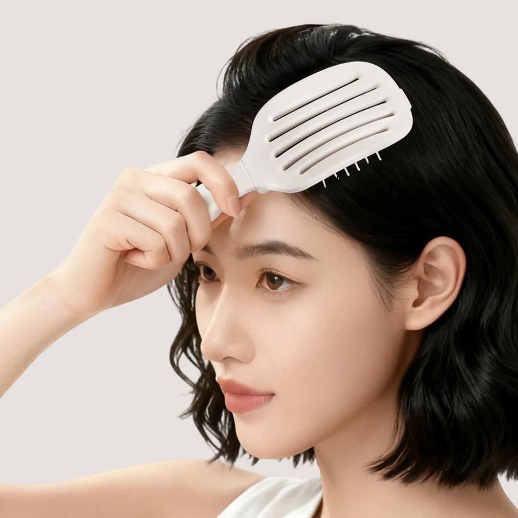 Foldable Travel Hair Brush Portable Detangler Comb Easy Clean Volumizing Styling Hair Tool for Home Use Compact Ribbed Comb with Massage Bristles