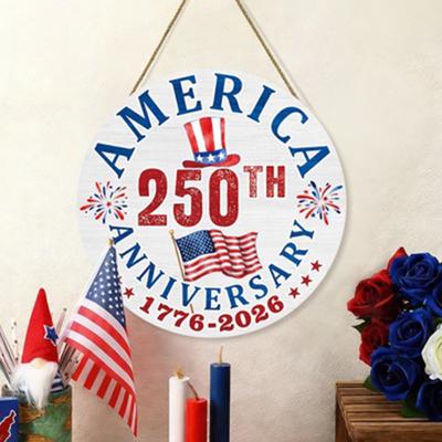 US 250. Jubiläum Holz Türschild 1776-2026 250 Jahre Freiheit Patriotisches Hängeschild für den 4. Juli Unabhängigkeitstag Haustür Veranda