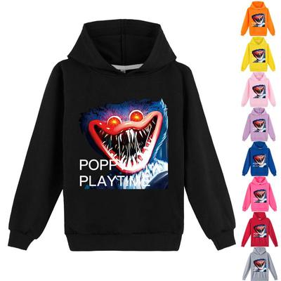 Spring Autumn 4-14T Unisex Fashion Poppy Playtime Huggy Wuggy Print Boys And Gilrs Long Sleeve Pullove Hoodie Children Clothes
