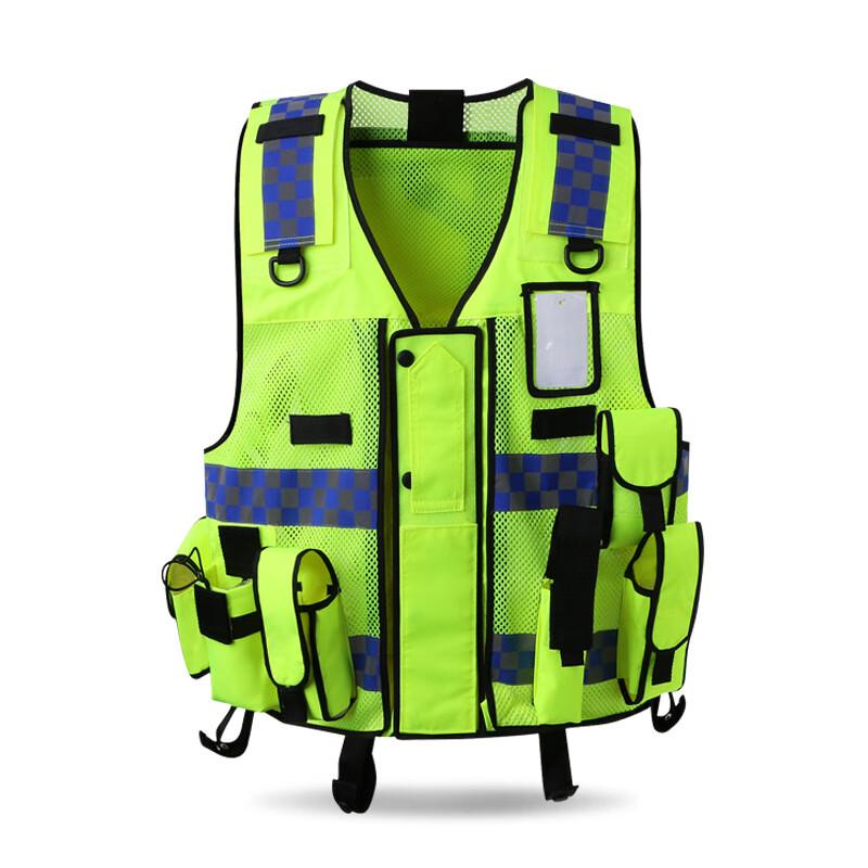 

Fluorescent Yellow Multi-functional Reflective Safety Vest One Size