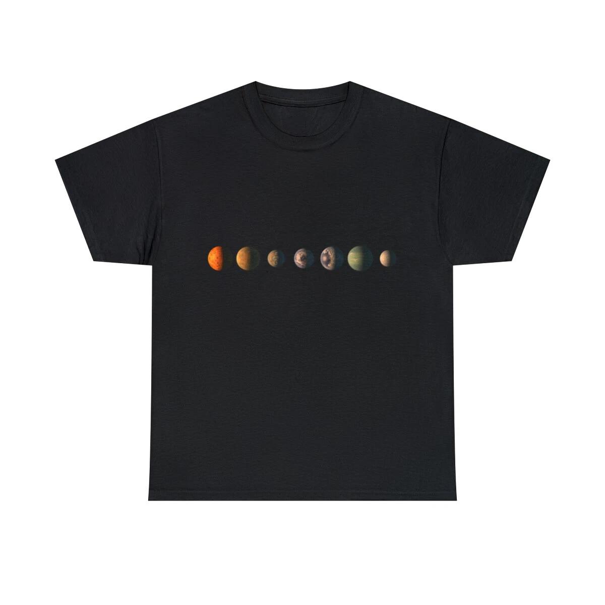 Trappist-1 7 Planet Lineup Graphic Tee Shirt, S-5XL S