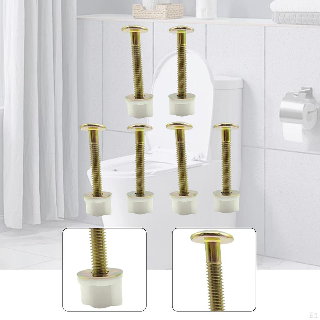 6x Toilet Seat Screws Water Tank for Fastening Fitting Easy Installation Replacement