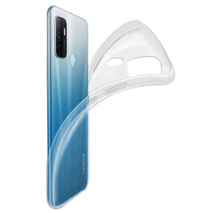 Coque et Verres Trempés - PHONILLICO - Oppo A53 / A53S - Silicone Souple - Transparent - Résistant aux Rayures
