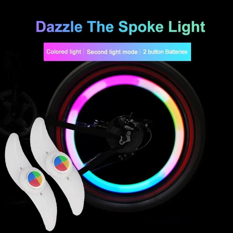 Colorful Bicycle Wheel Spoke Lights, Waterproof LED Tire Flash Lights, Safety Warning Lamp for MTB & Balance Bike Cycling