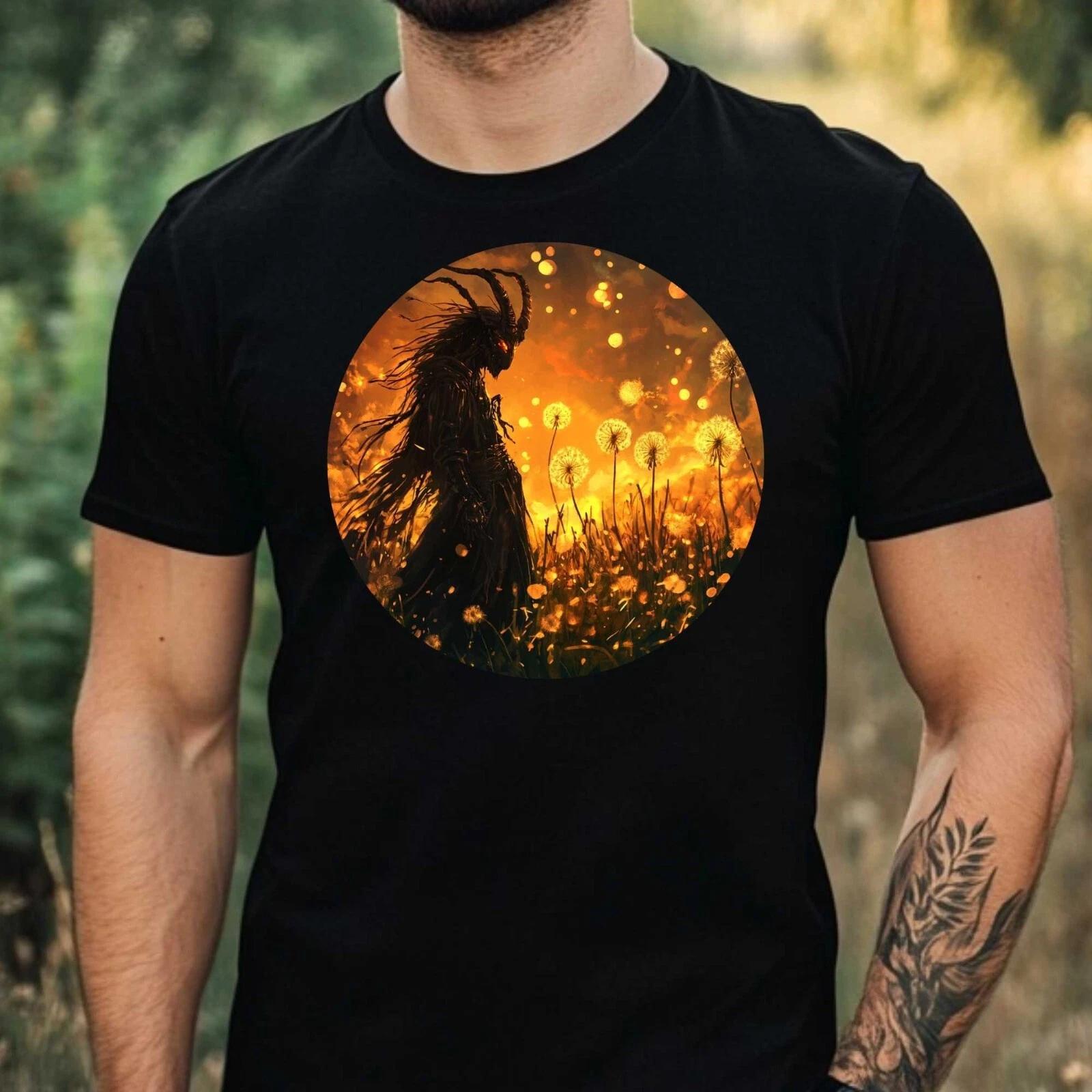 T-Shirt Herren Dämon mit Löwenzahn Motiv Baumwolle Größe XS bis 5XL M