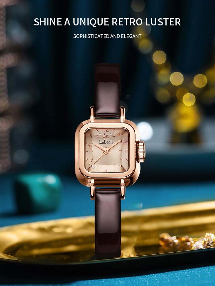 Ceas din piele cu braț pătrat pentru cadou pentru liceu Ceas maro pentru femei Ceas de damă, ceas, elegant, rezistent la apă, curea, simplu, marcă, drăguț, ocazional,