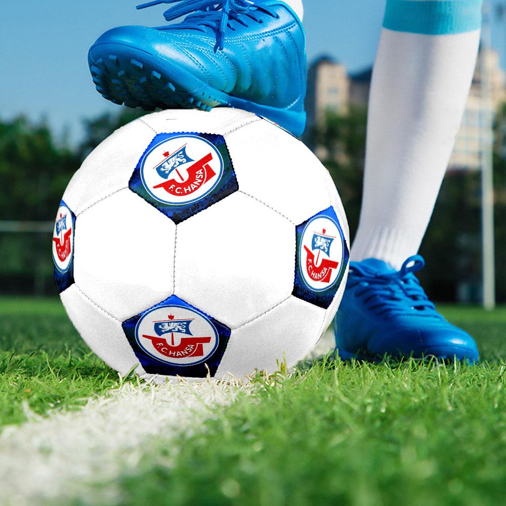 FC Hansa Rostock Größe 5 Fußball, Maschinengenähtes PVC, Langlebig & Hoher Rückprall, Für Alle Altersgruppen Geeignet, Fanartikel, Spiele & Außenbereich.