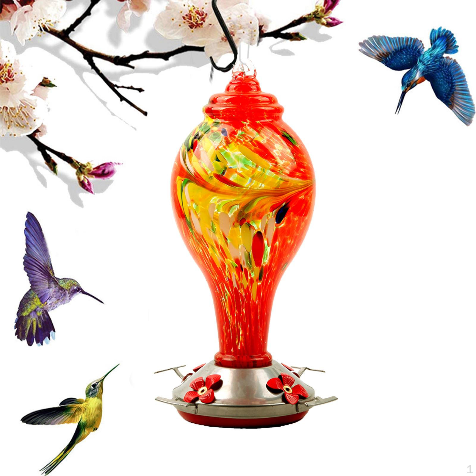 for Garden Outdoor, Glass Bird Feeder,Colorful Feeder Easy to Attract Birds,Easy Set Up C