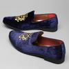 New Men‘s Pointed Embroidered Velvet Slip On Flats Shoes British Gentleman Designer Loafers Moccasins Wedding Dress Footwear