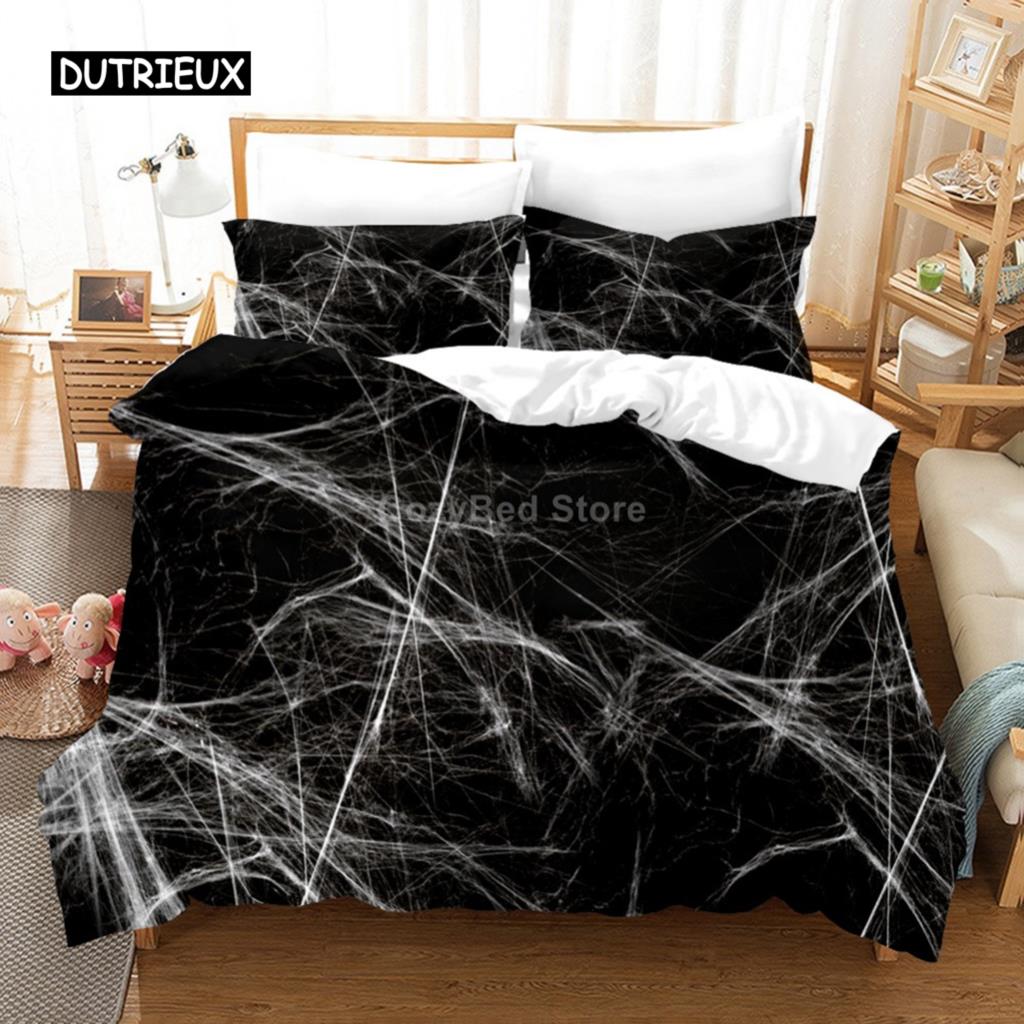 Gorgeous White Gold Marble Pattern Bedding Set Modern Duvet Cover Sets Comforter Bed Fashion Luxury Adults Bedroom Decorating
