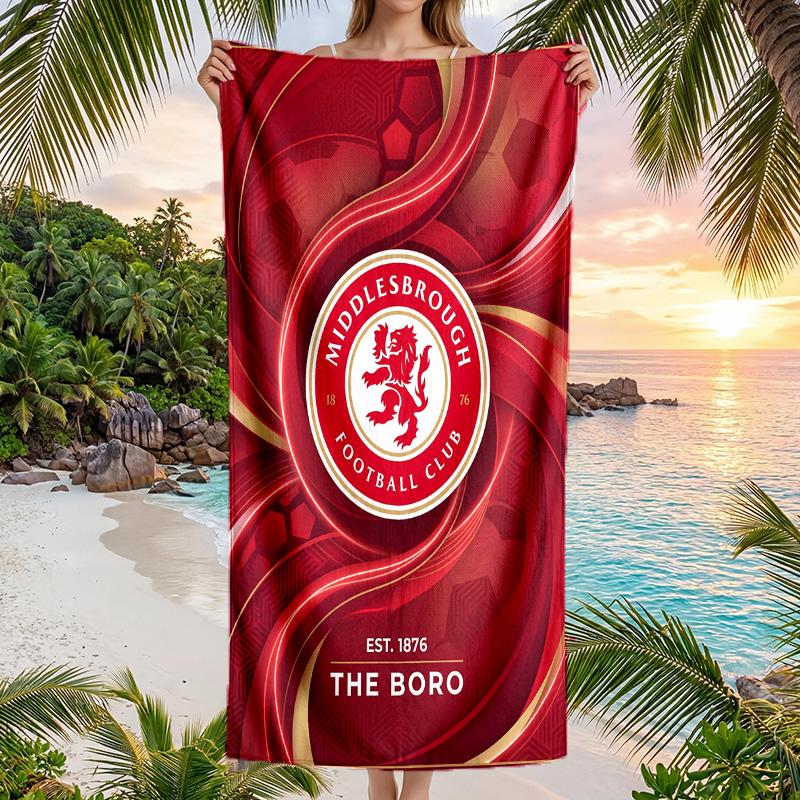 Middlesbrough FC print Quick Dry Beach Towel Microfiber Absorbent Portable Travel Swimming Towel
