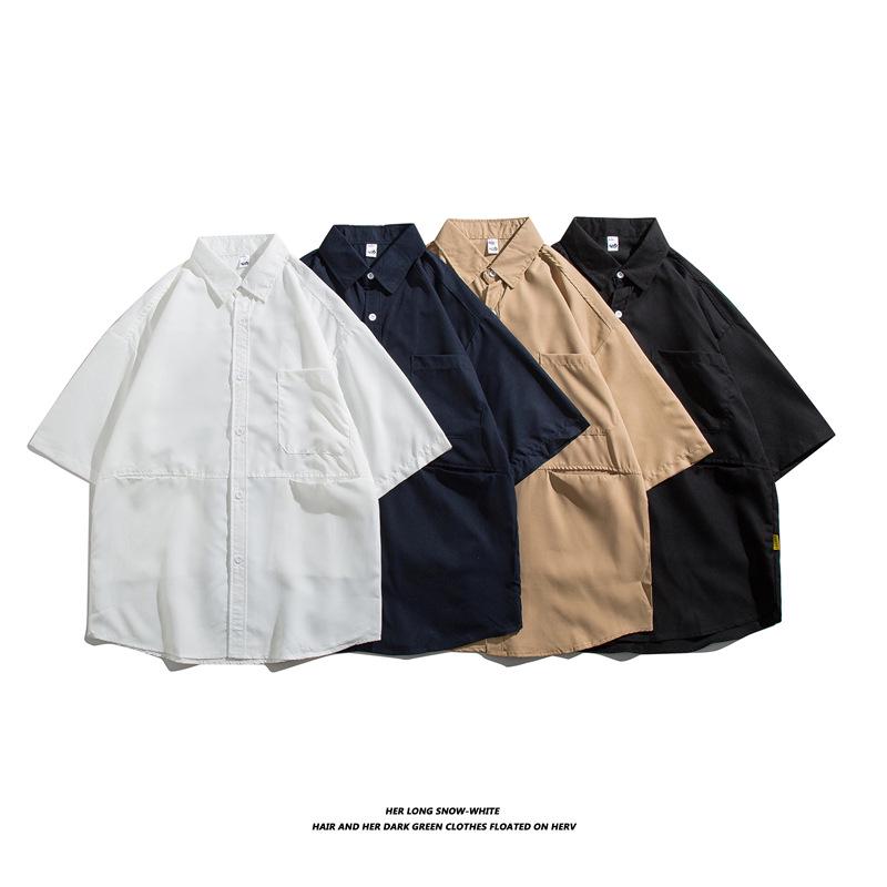 Men's Trendy Hong Kong-Style Short-Sleeve Shirt - Japanese Summer Retro Casual Loose Fit