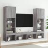 5 piece living wall unit with LED lighting grey Sonoma particleboard