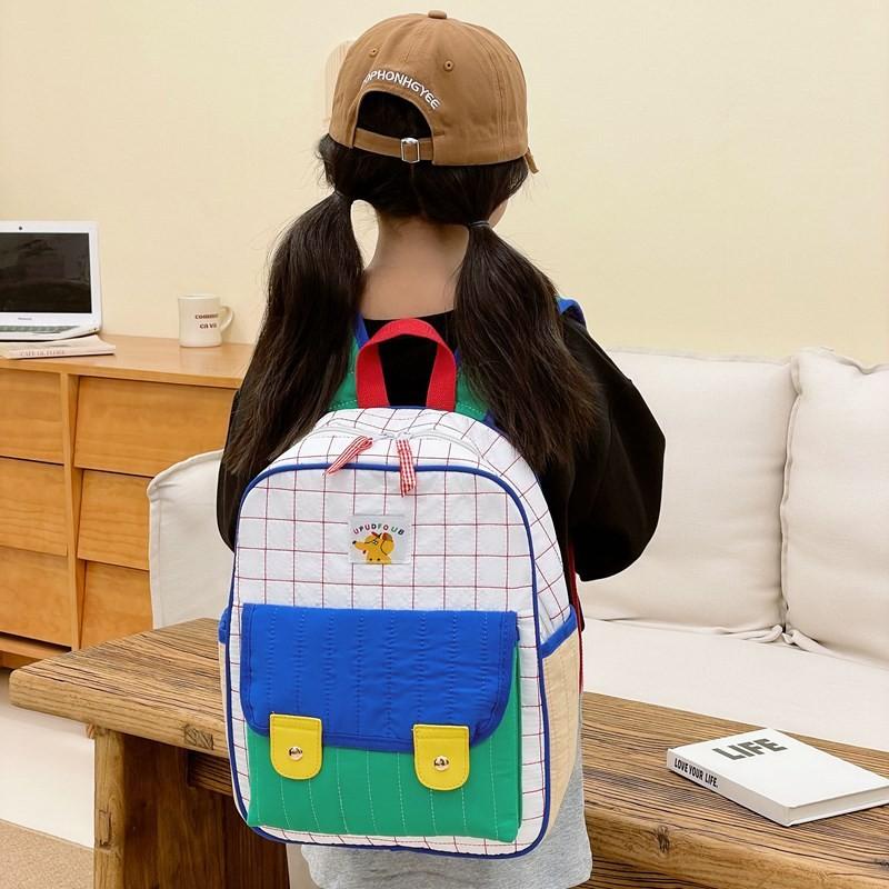 Stylish And Trendy Korean Style Plaid Backpack For Boys And Girls In Vibrant Colors