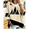 Women Three‑Quarter Sleeves Loose Hoodie Retro Floral Casual Vacation Top