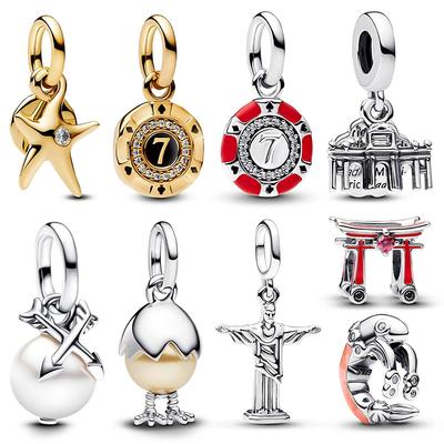 New In Dangle Charm Bead Fits 3Mm Bracelets Bangle Necklace For Women Pendant Luxury Diy Jewelry Daily Party Festival Gifts