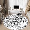 1pc Puppy Cat Office Round Area Rug, Indoor Mat Suitable ForOffice, Under Office Chairs Bedroom Living Room Home Decor, Room Decot056