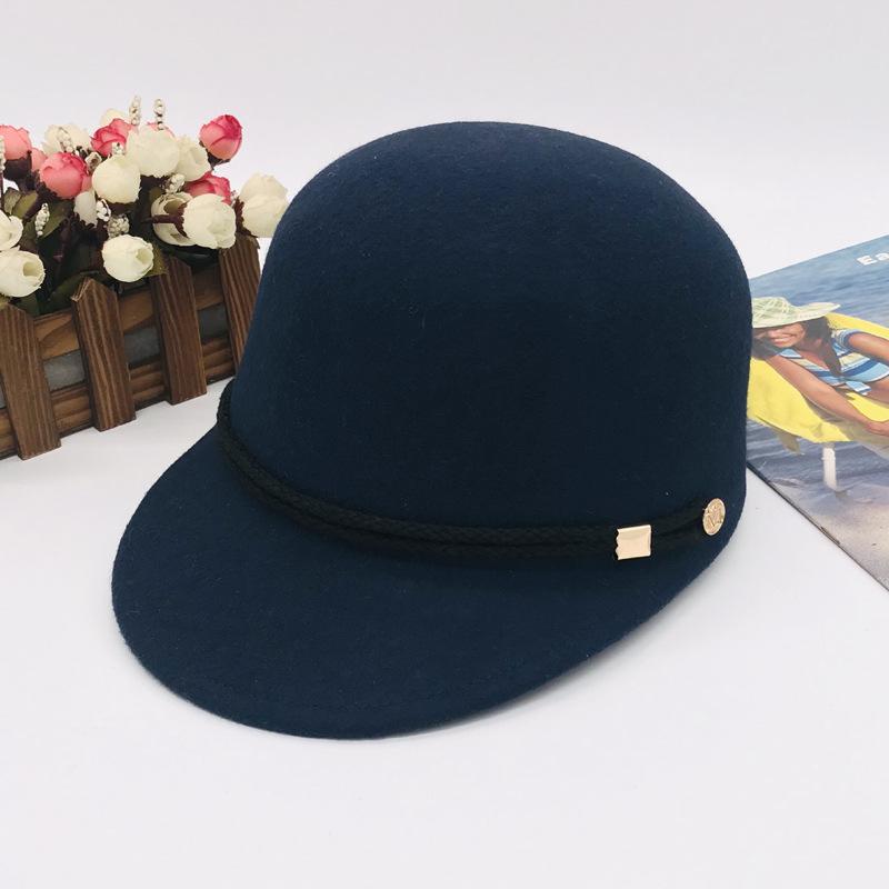 Gorro de Lã Estilo Baseball Outono Inverno Chapéu de Cavaleiro Tendência Casual Versátil Chapéu Masculino