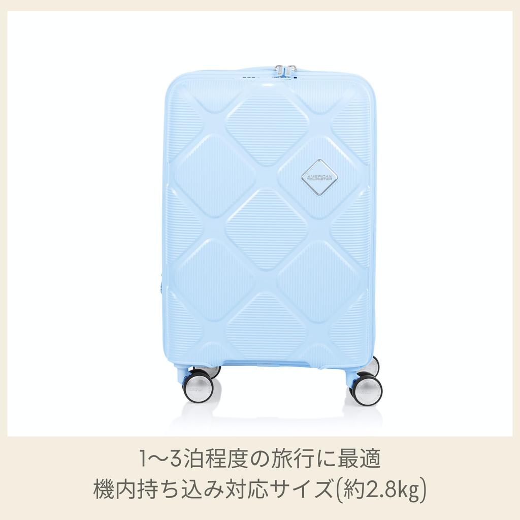 American Tourister Instagon Spinner 55/20 Expandable Suitcase, TSA Approved, Carry-on Compatible, 35/42L, 55cm, 2.8kg, Pastel Blue