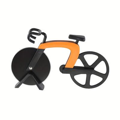 Kreativer Fahrradförmiger Pizzaschneider mit Doppel-Edelstahlrädern, Ideal für gleichmäßige Scheiben, Perfekt für Partys und Versammlungen, Pizza-Servierwerkzeug