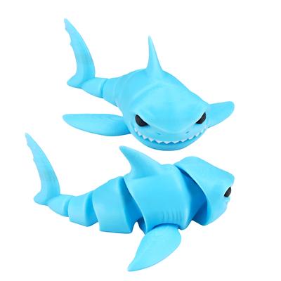 3D Printed Shark With Bad Teeth, Integrated Articulated Joint Movable Toy, Desktop Decorative Gift