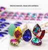 High-Grade K9 Teardrop Rhinestone DIY Jewelry Accessory - Silver-Plated Base with Irregular Crystal Glass Drill, Pointed Bottom