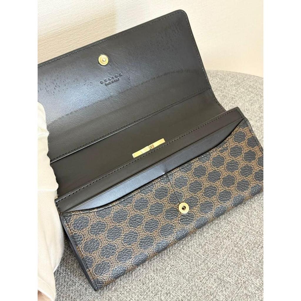 Used Celine Macadam Pattern Wallet Long Wallet Bi-fold Wallet Black系 Cw503